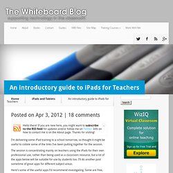 An introductory guide to iPads for Teachers