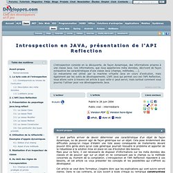 Introspection et API reflection - Club d&#039;entraide des développeurs francophones