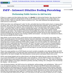 INFP - Introvert iNtuitive Feeling Perceiving