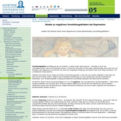 Intrusionen bei Depression - Goethe-Universität
