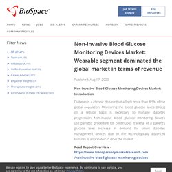 Non-invasive Blood Glucose Monitoring Devices Market: Wearable segment dominated the global market in terms of revenue