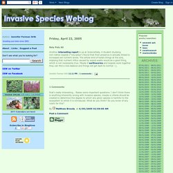 Invasive Species Weblog