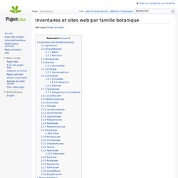 Inventaires et sites web par famille botanique