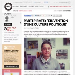 Parti Pirate : “L’invention d’une culture politique”
