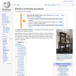 Timeline of historic inventions