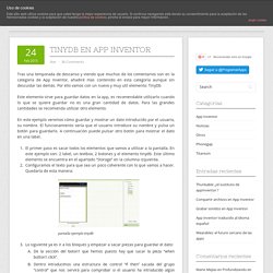 TinyDB en App Inventor - Aprender a programar apps