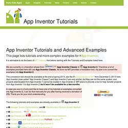 App Inventor Tutorials