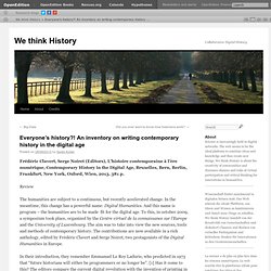 Everyone’s history?! An inventory on writing contemporary history in the digital age