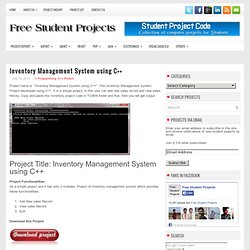 Inventory Management System using C++