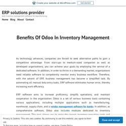 Benefits Of Odoo In Inventory Management – ERP solutions provider