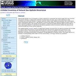 Global Inventory of Natural Gas Hydrate Occurence - USGS PCMSC