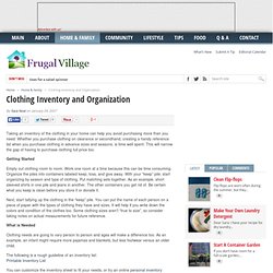 Clothing Inventory and Organization - Frugal Village