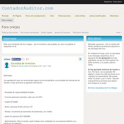 Sociedad de Inversion - Contadorauditor.com