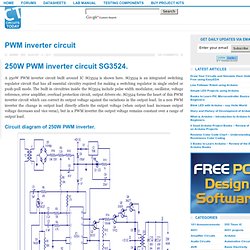 PWM inverter circuit based on SG3524 : 12V input, 220V output, 250W.