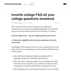 Invertis college FAQ all your college questions answered