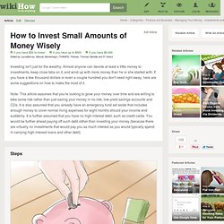 3 Ways to Invest Small Amounts of Money Wisely