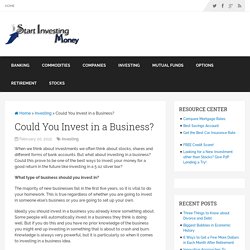 Could You Invest in a Business?