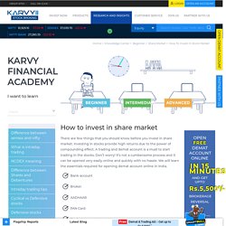 Learn How to Invest in Stock Market at Karvy Online