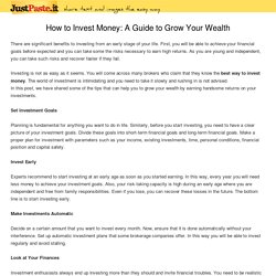 How to Invest Money: A Guide to Grow Your Wealth