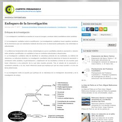 Enfoques de la Investigación ~ Docencia Universitaria