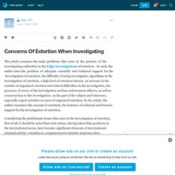 Concerns Of Extortion When Investigating: edge_123 — LiveJournal