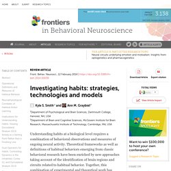 Investigating habits: strategies, technologies and models