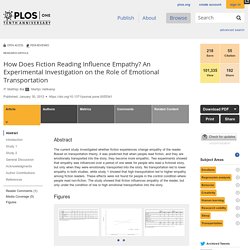 How Does Fiction Reading Influence Empathy? An Experimental Investigation on the Role of Emotional Transportation