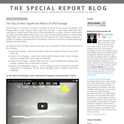 FULL DISCLOSURE SPECIAL REPORT AND INVESTIGATIVE BLOG: The Top 20 Most Significant Pieces of UFO Footage