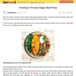 Investing in the best Vegan Meal Plans