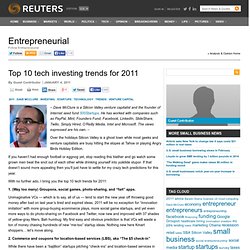 Top 10 tech investing trends for 2011