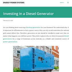 Investing in a Diesel Generator