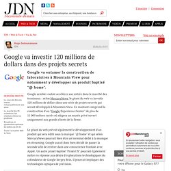 Google va investir 120 millions de dollars dans des projets secrets