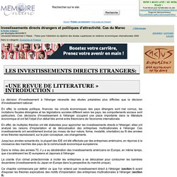 Investissements directs étrangers et politiques d'attractivité. Cas du Maroc - Mustapha MAGHRITI