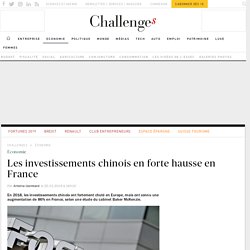 Les investissements chinois en forte hausse en France