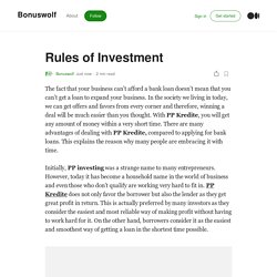 Rules of Investment