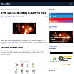 Best Investment casting company in India