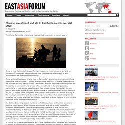 Chinese investment and aid in Cambodia a controversial affair