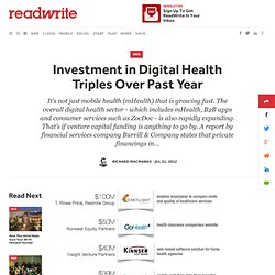 Investment in Digital Health Triples Over Past Year