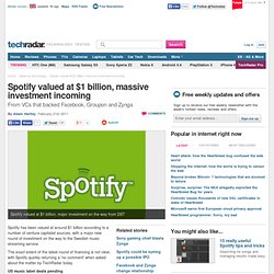 Spotify valued at $1 billion, massive investment incoming