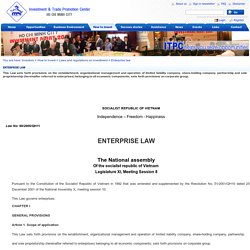 ITPC - Online Trade and Investment Information Portal — Enterprise law