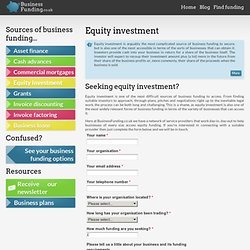 Equity investment – information and providers