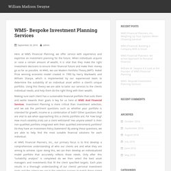 WMS- Bespoke Investment Planning Services