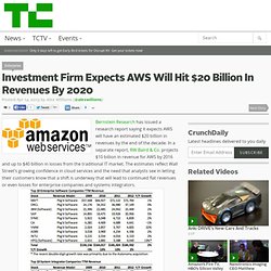 Investment Firm Expects AWS Will Hit $20 Billion In Revenues By 2020