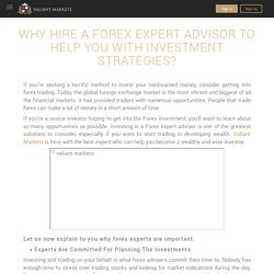 Why Hire A Forex Expert Advisor To Help You With Investment Strategies?