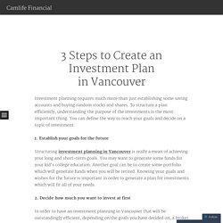 3 Steps to Create an Investment Plan in Vancouver