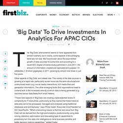 'Big Data' To Drive Investments In Analytics For APAC CIOs