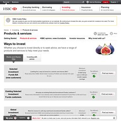 HSBC Investments Centre - Products