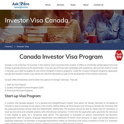 Investor Visa For Canada