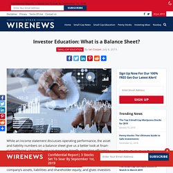 Investor Education: What is a Balance Sheet?