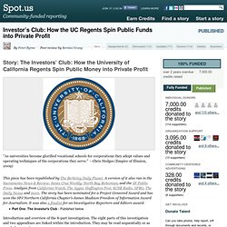How the UC Regents Spin Public Funds into Private Profit